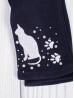 Cat Print Touch Screen Glove W/ Rhinestone & Pearls